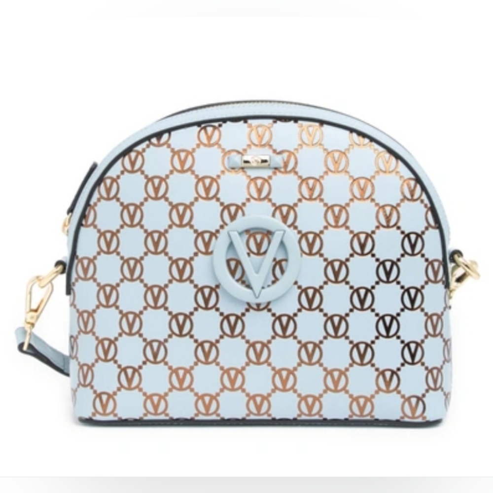 ISO Valentino by Mario Valentino Monogram Leather Bag (Any) in Light Blue